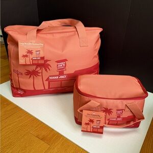 Trader Joe's Insulated Tote 8 gal & Lunch Bag 1.5 gal Set of (2) new with tags.